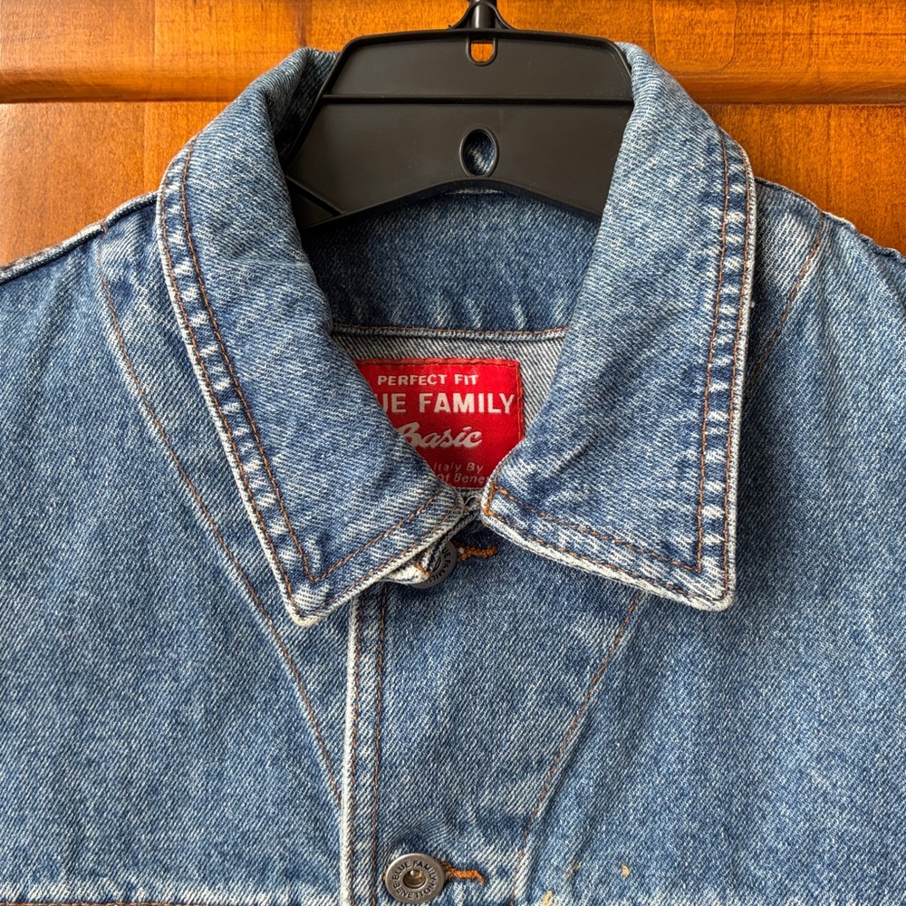 Ladies Benetton Classic Blue Denim Vest - Picture 2 of 9
